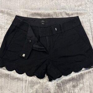 J. Crew Black High Waist Scalloped Shorts
